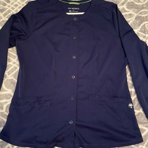 healing hands navy scrub jacket